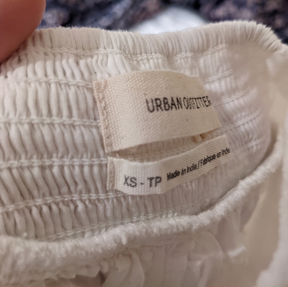 Urban Outfitters XS White Summer Mini Dress Tie Neck Boho Halter - Picture 6 of 10